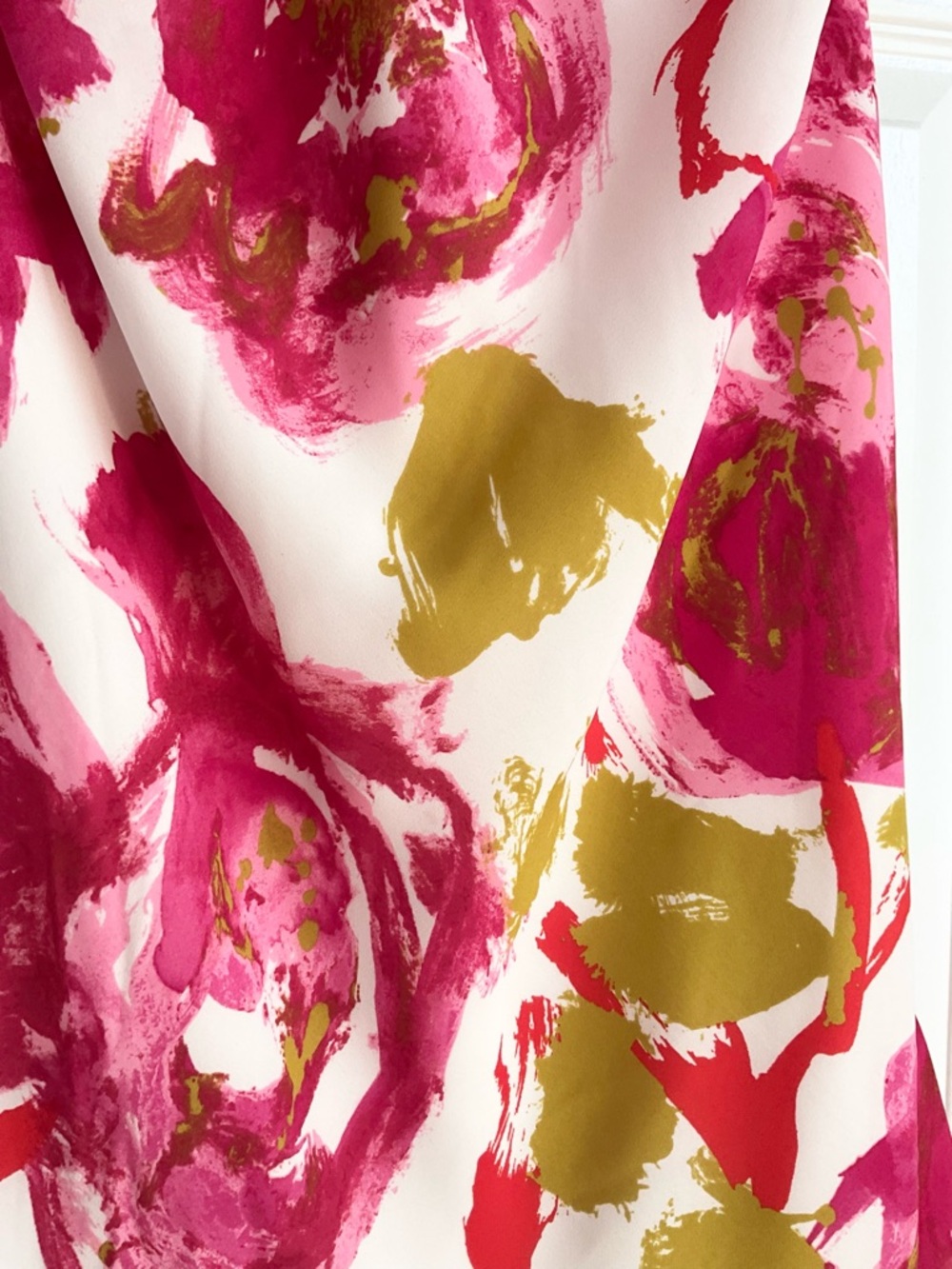 Renee C Print Halter Neck Swing Dress – Magenta Floral Fit & Flare Size L - Picture 4 of 5